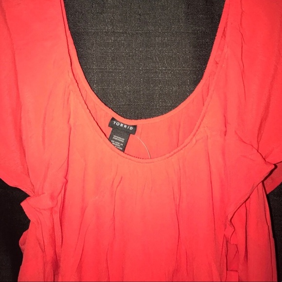 Coral Flutter Cap Blouse - Picture 4 of 5
